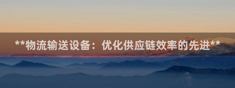 28圈官方：**物流输送设备：优化供